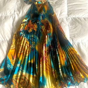 Floral Design, Multi Colored, Satin Dress, OS, Womens